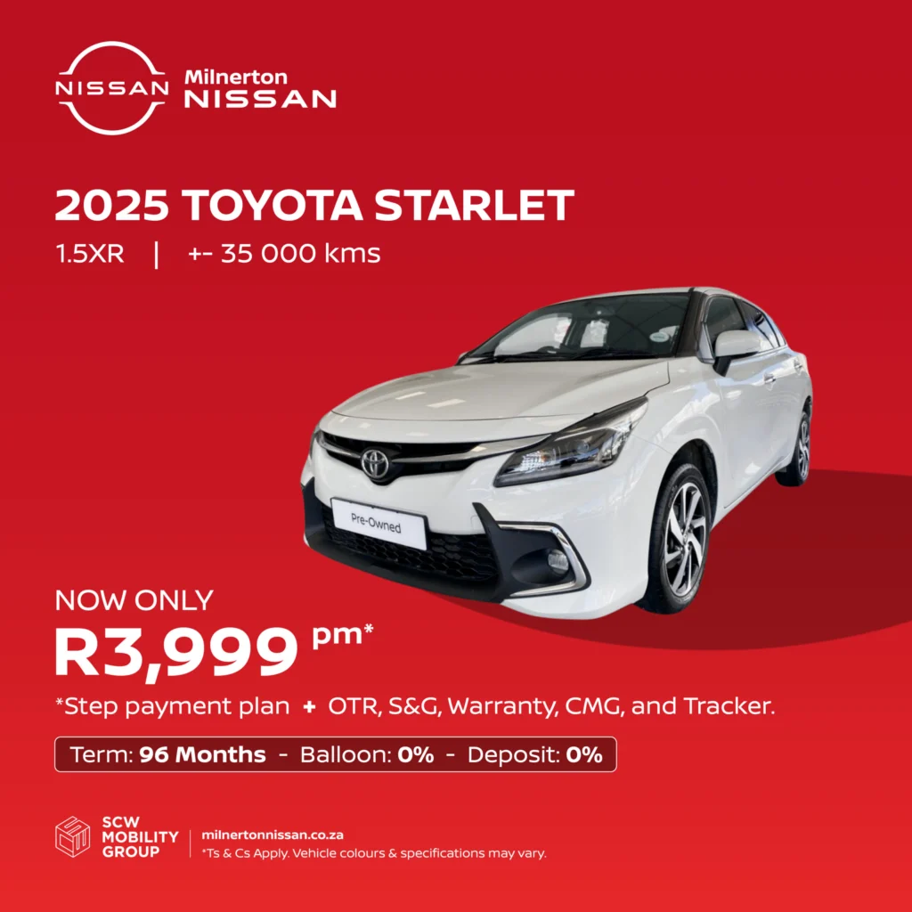 2025 Toyota Starlett 1.5XR now only R3 999pm*